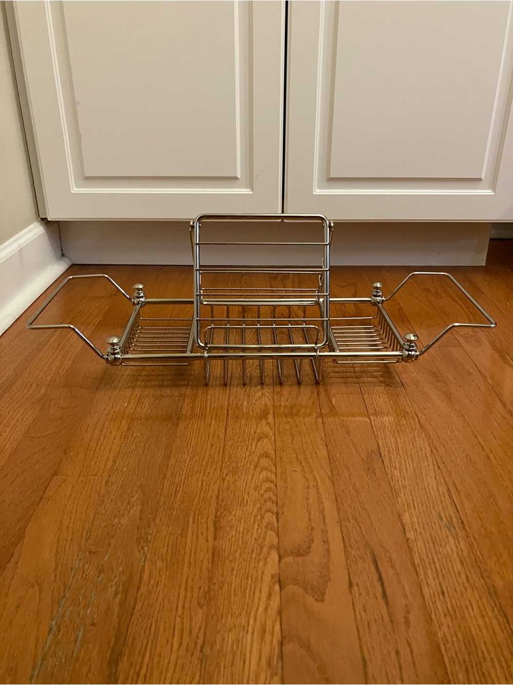 Pottery Barn Chrome Bath Caddy with Expandable Arms